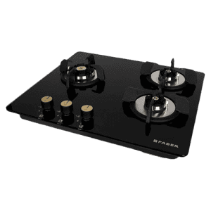 Faber Maxus HT603 CRS BR CI AI Glass Automatic Hob | 3 Burners | Black