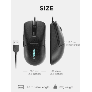 Lenovo Legion M300s RGB Gaming Mouse | 8000 DPI Adjustable Sensor | Black