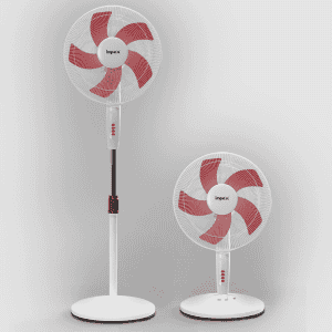 Impex Impulse Table pedestal 2 in 1 convertible fan | 400 mm | Red and White