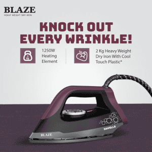 Havells Blaze Heavy Weight Dry Iron | 1250 W | Black