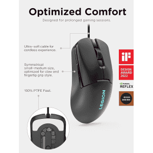 Lenovo Legion M300s RGB Gaming Mouse | 8000 DPI Adjustable Sensor | Black