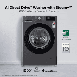 LG Fully Automatic Front Loading Washing Machine | 9 Kg | Middle Black | FHV1409Z2M ABMQEIL