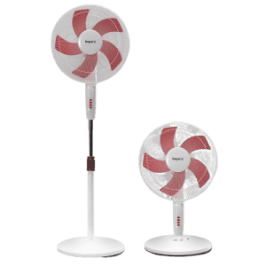 Impex Impulse Table pedestal 2 in 1 convertible fan | 400 mm | Red and White