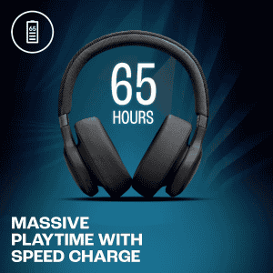 JBL Live 770NC Headphones | True Adaptive Noise Cancellation Wireless Over Ear | Spatial Sound | Black