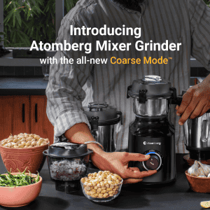 Atomberg Zenova Mixer Grinder | 550W | 4 Jars |  Unique Coarse Mode | Black