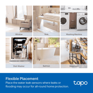 TP-Link Tapo T300 Smart Water Leak Sensor | Dripping Detection | White