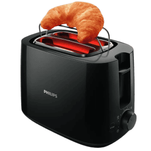 Philips Daily Collection 2 Slice Pop Up Toaster | Integrated Bun Rack | 600 W | Black | HD2583/90