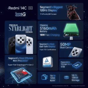 Redmi 14C 5G | 4 GB | 128 GB | Stardust Purple