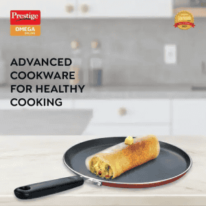 Prestige Omega Deluxe Aluminium Induction Base Non Stick Omni Tawa | 28 cm | Red