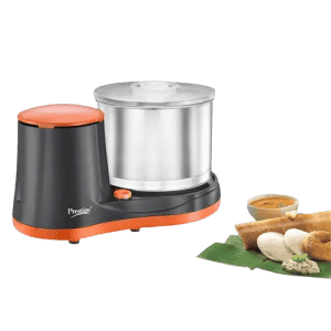 Prestige Wet Grinder | Coconut Scraper | Atta Kneader Attachments | 200 W | Black & Orange | PWG 07 41213