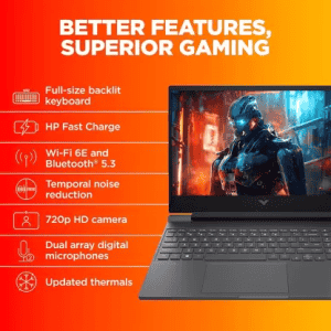 HP Victus Gaming Laptop | Intel Core i7 13th Gen 13620H | 16 GB | 512 GB SSD | 6 GB Graphics NVIDIA GeForce RTX 4050 | 15-fa1274TX