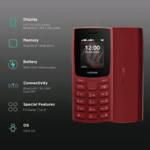 Nokia 105 SS 2023 | Red | TA 1575