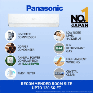 Panasonic  Split Inverter AC | 1 Ton  | 5 Star | White | CS/CU-EU12AKY5F