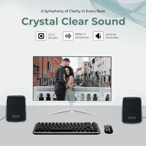 Lapcare Twiny 2 Computer Speaker | Grey | LUS-204