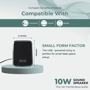 Lapcare Twiny 2 Computer Speaker | Grey | LUS-204