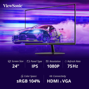 ViewSonic FHD IPS Monitor | 24 inch | Black | VA2432-MH
