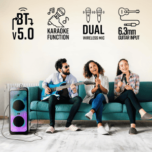Zebronics Zeb Thump 700 Bluetooth Party Speaker | 120 W |  2 Wireless Mic | Karaoke & Recording Function | Black