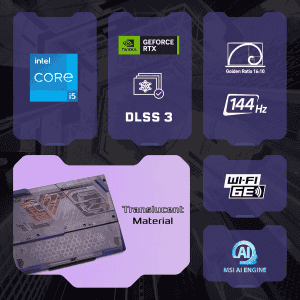 MSI Cyborg 14 Gaming Laptop | Intel Core i5 13th Gen 13420H | 6 GB | 512 GB SSD | 6 GB Graphics | NVIDIA GeForce RTX 3050 | A13UDX-203IN