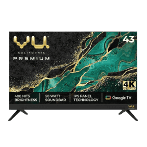 Vu Premium Series 4K Ultra HD Smart LED TV | 109 cm (43 Inch) | Black