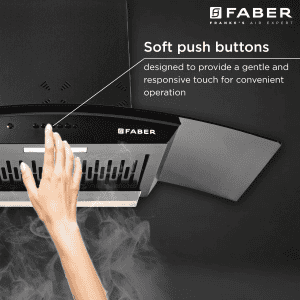 Faber Hood Ace Pro Wall Mounted Chimney | 3D | 90 cm | Black | HC PB FL BK