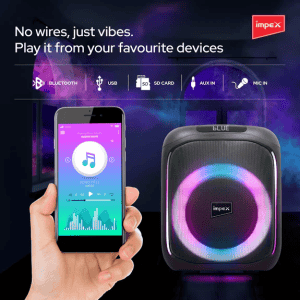 Impex G-Bang Portable Party Speaker | Speaker with Wireless Mic | Black | G500