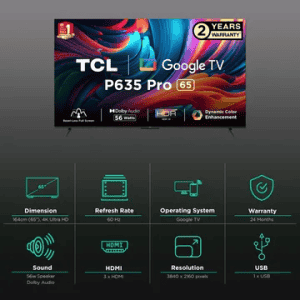 TCL Pro 4K Ultra HD LED Android TV | 164cm (65 Inch) | 65P635
