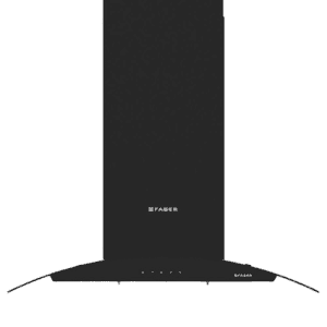 Faber HOOD FEEL ISOLA BK 90 Curved Glass Ceiling Mounted Chimney |1000 m³/hr |  Black