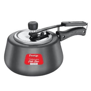 Prestige Nakshatra Cute Pressure Cooker | 3 L | Duo Svachh Hard Anodised Spillage Control | Black
