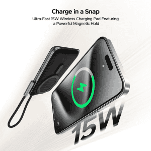 boAt EnergyShroom magnetic wireless power bank | 10000Mah | Black | PB330