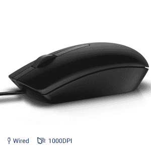 Dell MS116 Wired Optical Mouse | 1000DPI | LED Tracking | Black