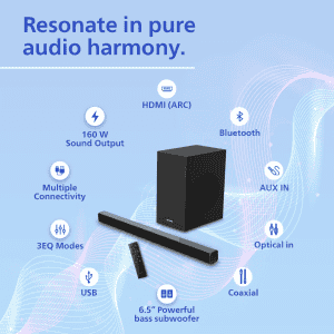 Philips Bluetooth Soundbar with Rich Bass | 2.1 | 160W | Black |  TAB4228/94