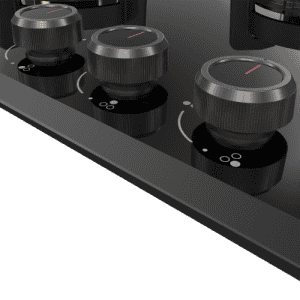 Kaff Built in Glass Automatic Hob |  3 Burners |  Full Brass Burners | Black | ASF 783