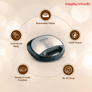 Morphy Richards SM3006 Interchangeable Toaster | Silver & Black | 370042