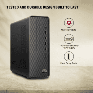 HP Slim Desktop PC | 10th Gen Intel Core i5 10505 | 8 GB | 512 GB SSD | UHD Graphics | Jet Black  | S01 PF2667IN