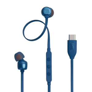 JBL Tune 310C Wired Hi Res In Ear Earphones | 3 Button EQ | Blue | JBLT310CBLU