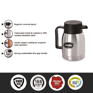 Cello Livia Stainless Steel Carafe | 500 ml | Silver