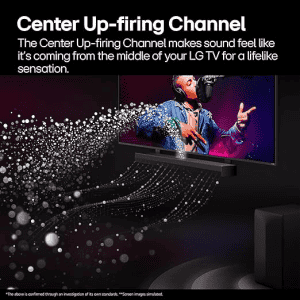 LG SQ75TR Bluetooth Soundbar | 600W Rear Speaker | 5.1.1 Ch  Dolby Atmos QNED Matching | Black | SQ75TR AINDLLK