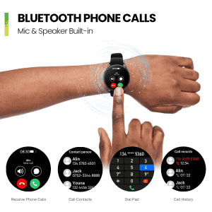 Amazfit Huami Pop 3R Metal Strap Smart Watch | Metallic Black