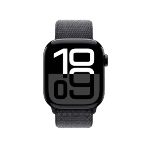 Apple Watch Series 10 | GPS | Cellular | 42 mm | Jet Black Aluminium with Ink Sport Loop | Ink Strap | MWX83HN/A