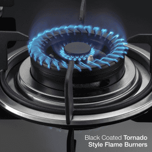 Kaff CRH 603 Built In Hob Dual Flame Auto Electric Ignition Glass Top | 3 Burner | Black