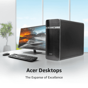 Acer Aspire Desktop | Intel H610 Core i3-12100 | 8 GB | 512 GB SSD | Intel UHD Graphics | Black | UD.33CSI.002