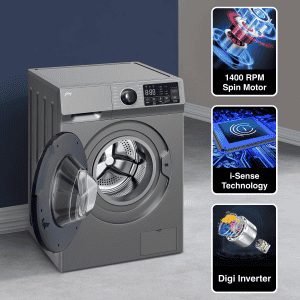 Godrej Fully Automatic Front Loading Washing Machine | 9 Kg | Silver Stream | WFEON CEL 9014 IEBT SLSR