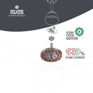 Polycab Eliana Ceiling Fan | 1200 mm | Indigo Blue