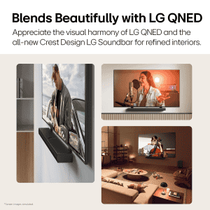 LG SQ75TR Bluetooth Soundbar | 600W Rear Speaker | 5.1.1 Ch  Dolby Atmos QNED Matching | Black | SQ75TR AINDLLK