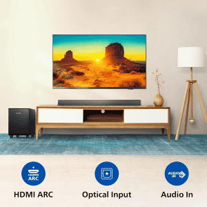 PHILIPS Soundbar | 2.1CH | 140W | Bluetooth with Wireless Subwoofer Powerful Bass | TAB5305/94