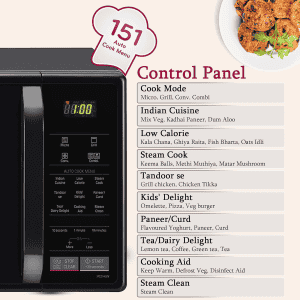 LG Convection Microwave Oven |  21 L | Stainless Steel Cavity | Auto Cook Menu | Black | MC2146BV DBKQILN
