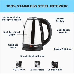 Butterfly EKN Electric Kettle  | 1.8 L | Black