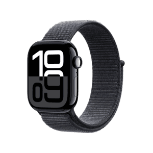 Apple Watch Series 10 | GPS | Cellular | 42 mm | Jet Black Aluminium with Ink Sport Loop | Ink Strap | MWX83HN/A