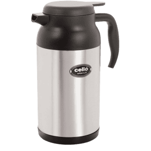 cello Armour Double Walled Vacuum Insulated Carafe Flask | 800 ml | Silver & Black