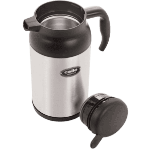 cello Armour Double Walled Vacuum Insulated Carafe Flask | 800 ml | Silver & Black